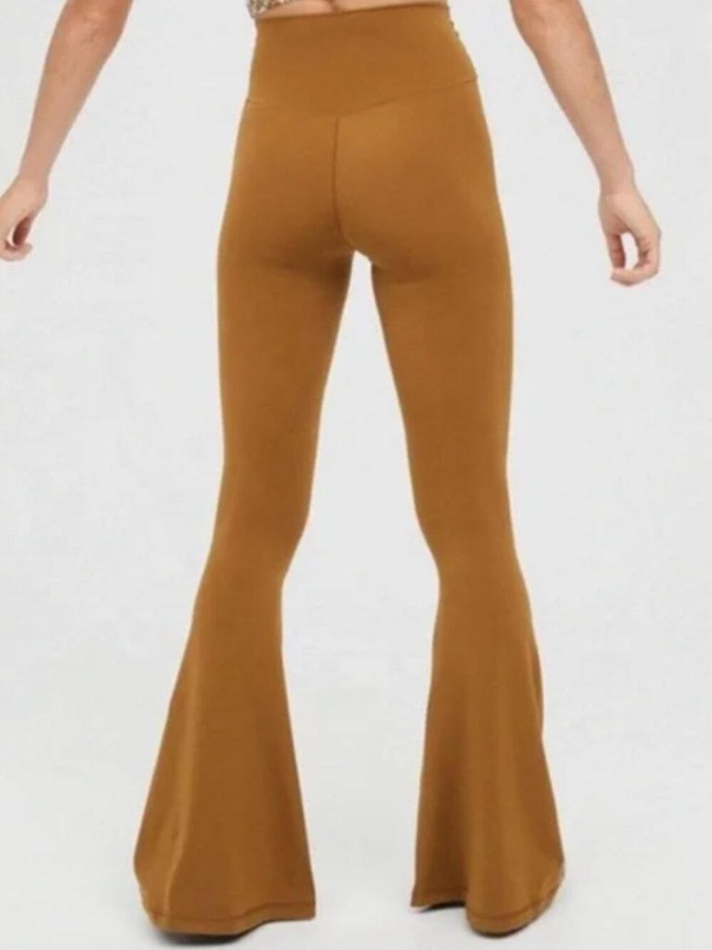 Aerie OFFLINE Flare Leggings Mustard Cedar Expedition M High Waisted Crossover Y - Picture 2 of 10